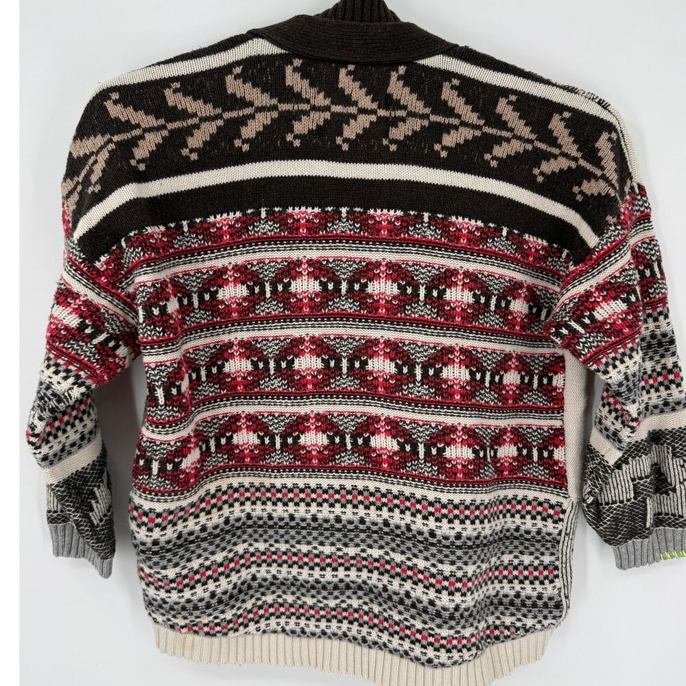 Anthropologie Pilcro Mash Up Patchwork Cardigan Sweater Oversized Chunky Small - Picture 7 of 9